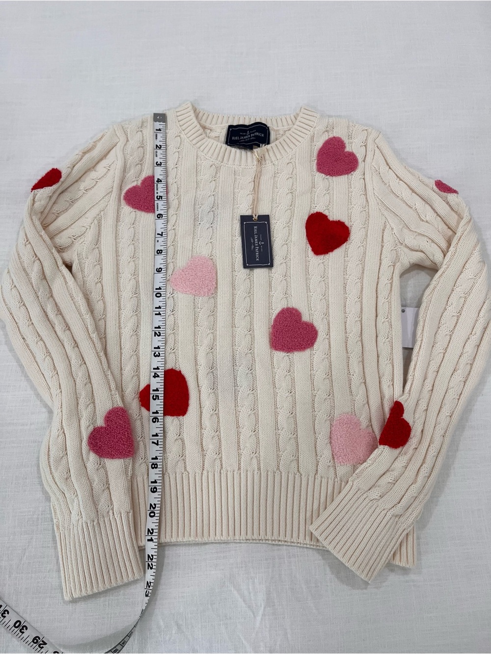 Kiel James Patrick Heart Cable Knit Sweater